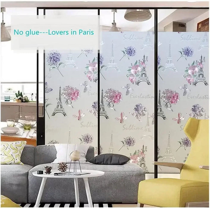 3D Sunscreen Blackout Film For Balcony & Bathroom Privacy - Pastoral American Design