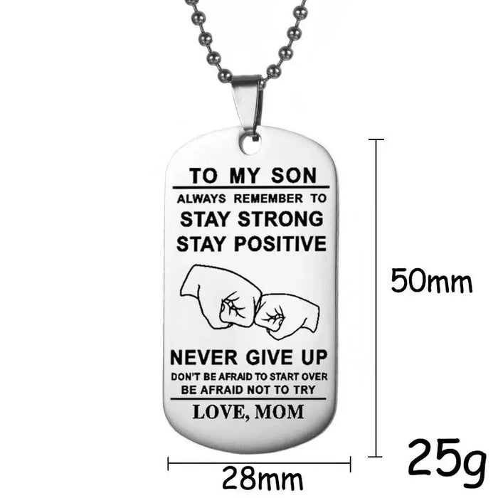 Stainless Steel Son Tag Necklace