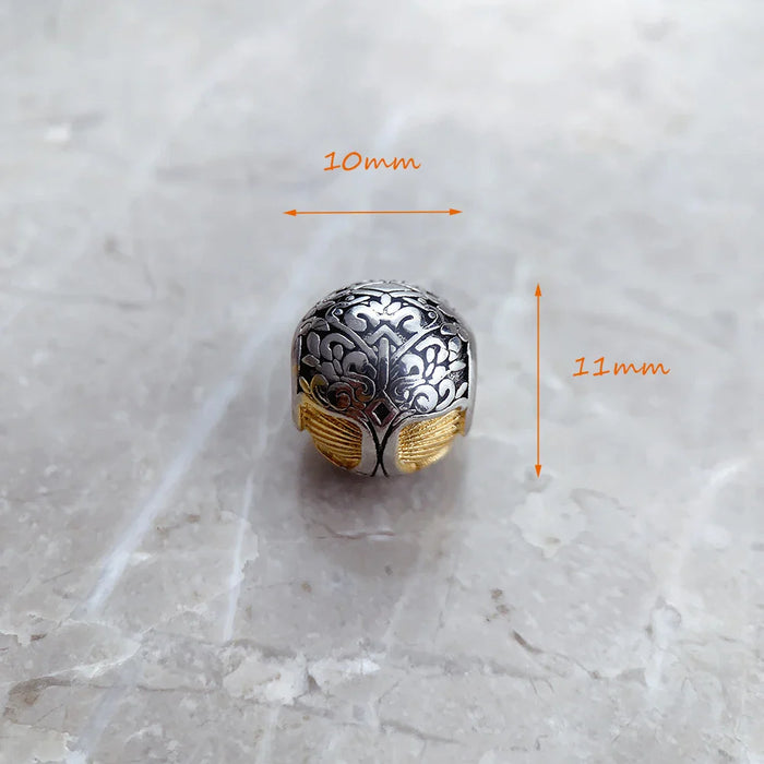 925 Sterling Silver Gold Bead Love Tree Charm European Diy Jewelry Accessory For Women & Men