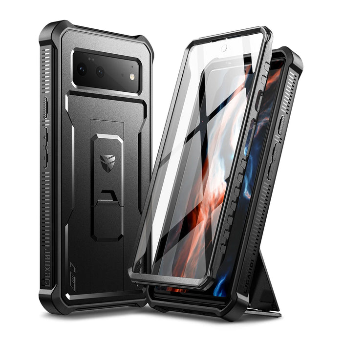 For Google Pixel 6 360 Degree Full Protect Heavy Duty Protection Armor Shockproof Case With Bracket & Built-In Screen Protector