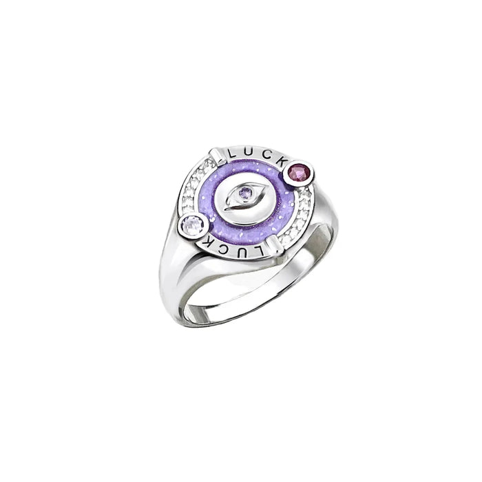 925 Sterling Silver Vintage Cosmic Talisman Signet Ring