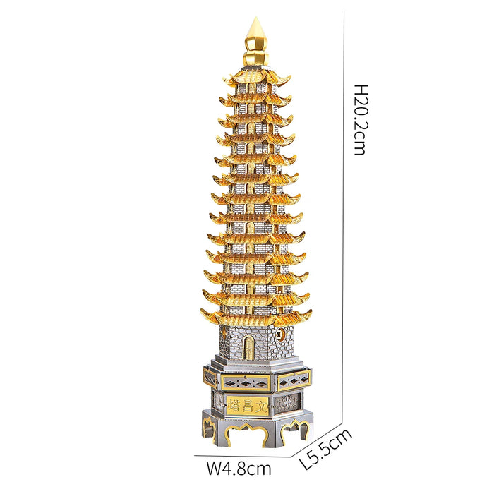 3D Metal Wenchang Tower Puzzle Kit For Adults Brain Teaser Toy
