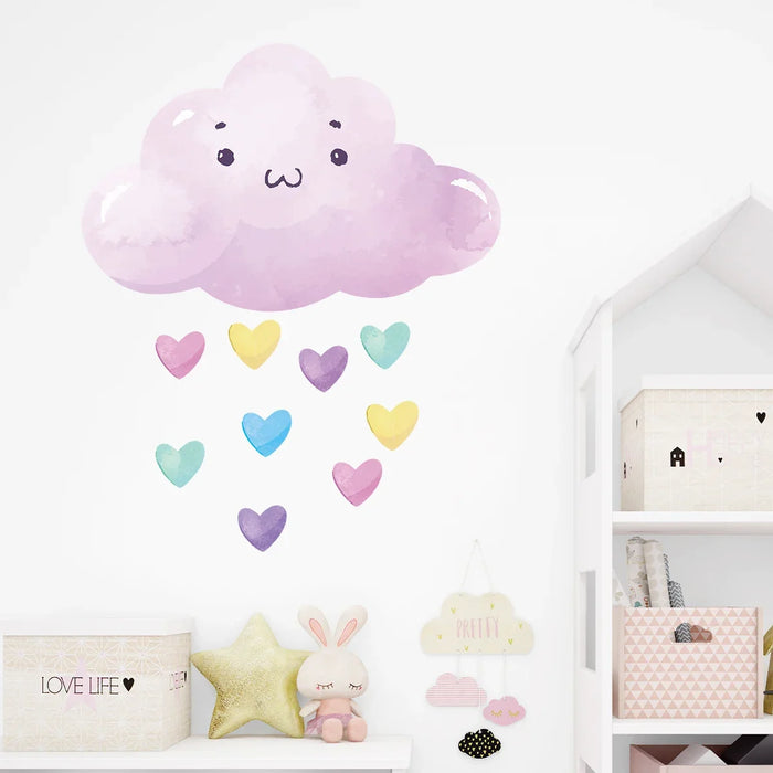 Adorable Rainbow Cloud Wall Stickers For Kids Room Decor