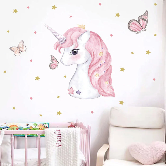 Adorable Unicorn Wall Sticker For Kids Room Decor