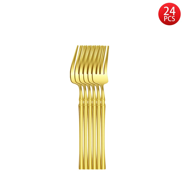 5 / 6 / 20 / 30 Piece Gold Stainless Steel Cutlery Set Knife Fork Spoon