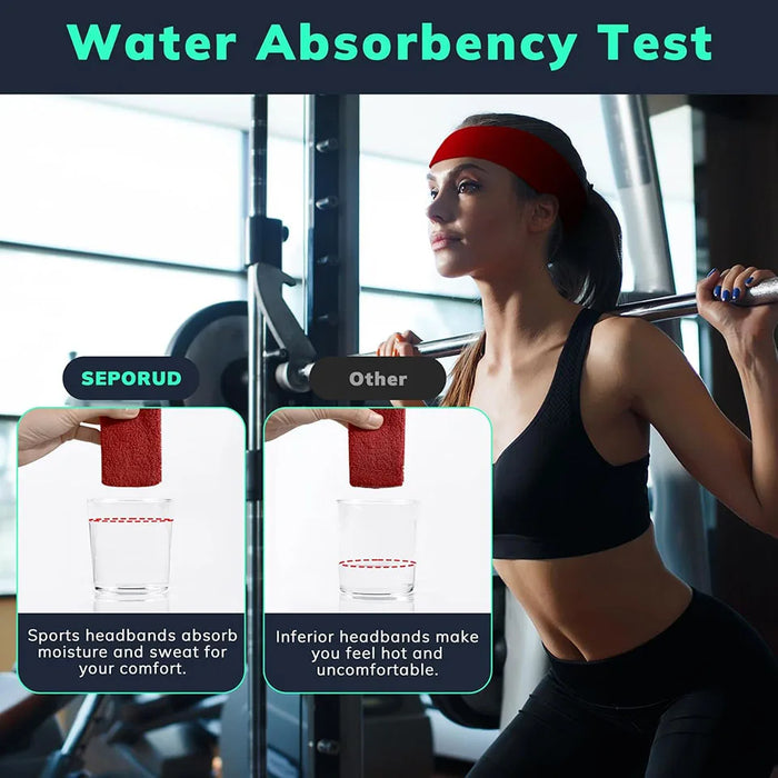 Moisture Wicking Sports Headband Ideal For Tennis Basketball Running Gym