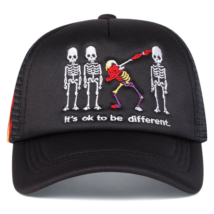 Embroidered Skeleton Baseball Cap Adjustable Sun Hat