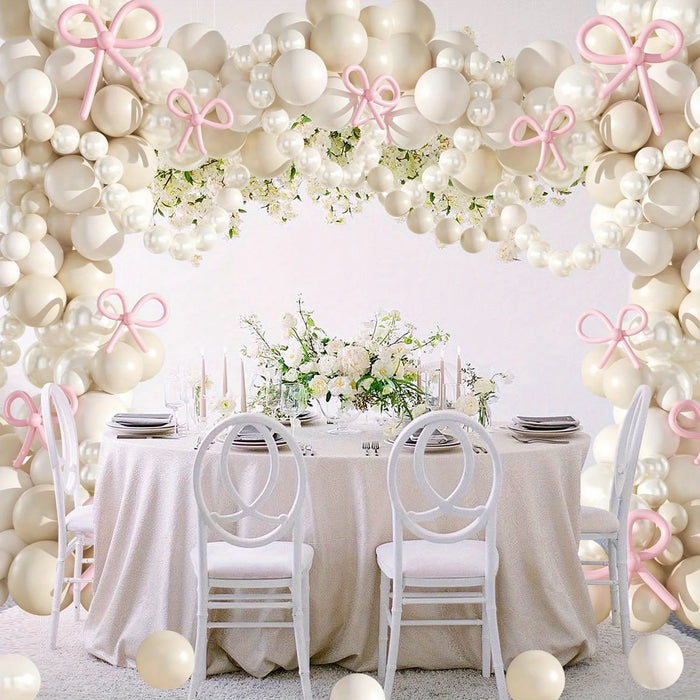 184Pcs Pearl White Balloon Garland Arch Set Suitable For Wedding Bride Birthday Engagement Bachelorette Party Decoration