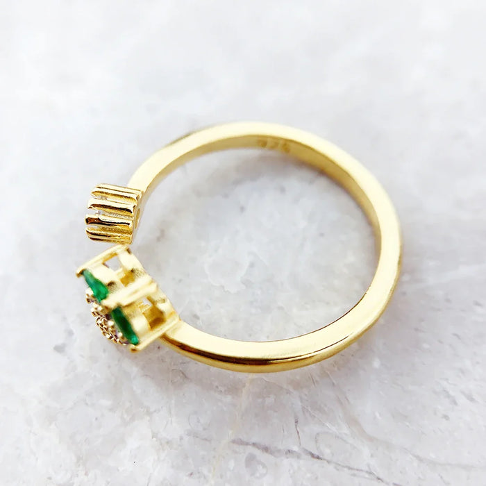 925 Sterling Silver Gold Grape Ring Sweet & Stylish For Women