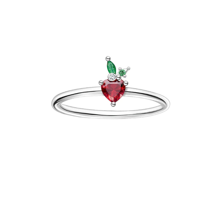 925 Sterling Silver Strawberry Love Ring Cute For Girls & Women Collection