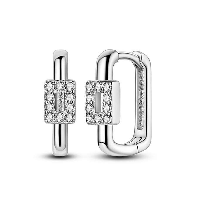 925 Sterling Silver Square Hoop Earrings For Women Simple & Elegant