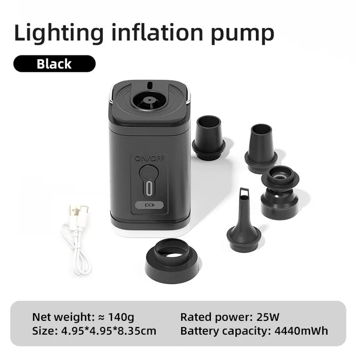Portable 3 In 1 Air Pump With Lights For Camping