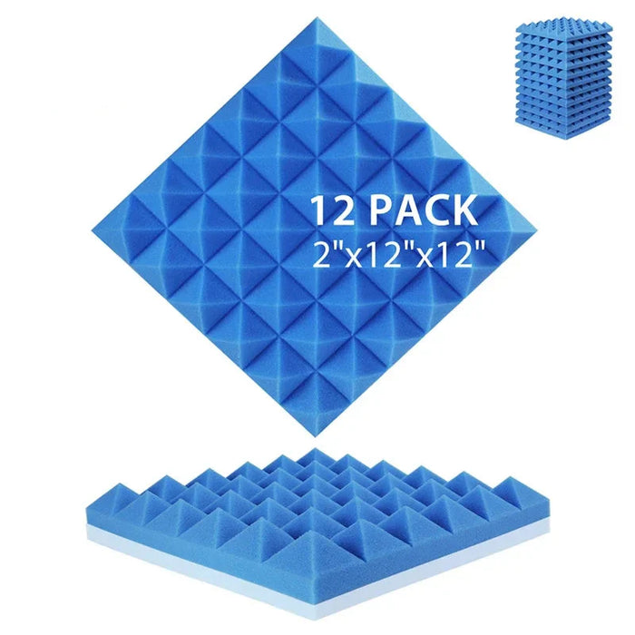 12 Pack Acoustic Foam Panels Soundproofing & Insulation For Music Rooms