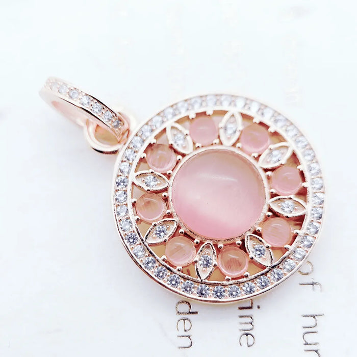 925 Sterling Silver Romantic Rose Gold Ornament Pendant Fashion Accessory For Women