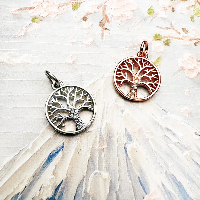 925 Sterling Silver Spring Tree Pendant Fine Jewelry For Women