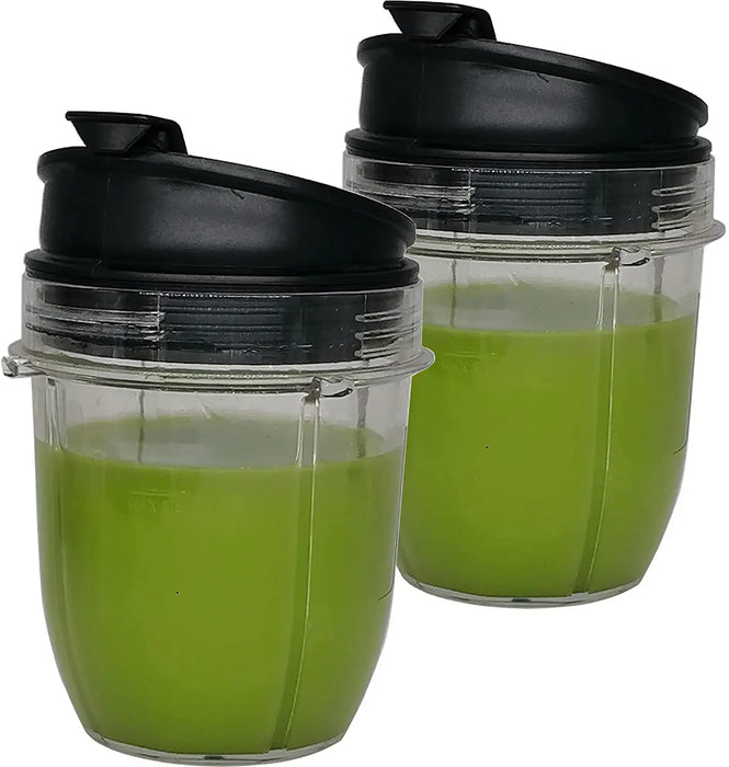 2 Pack 12 Oz Cup Replacement Parts Compatible With Nutri Ninja Auto-Iq Blenders 426Kku450 With Cover Lid