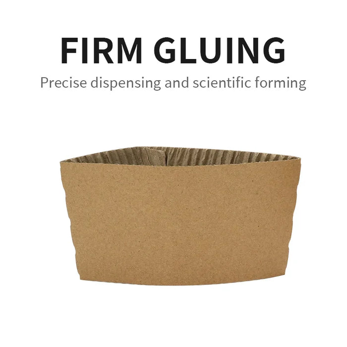 50 Piece Non Slip Kraft Coffee Cup Sleeves For 8 16Oz Hot / Cold Drinks