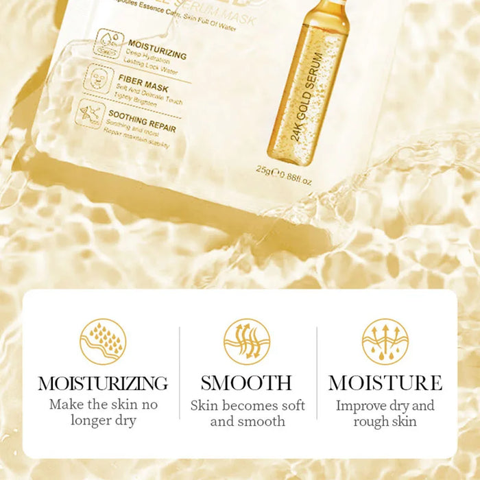 5 / 10 Piece 24K Gold Hyaluronic Acid Face Masks