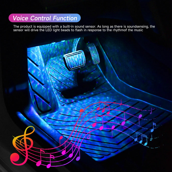 Wireless Rgb Car Interior Starry Light Music Sync Control