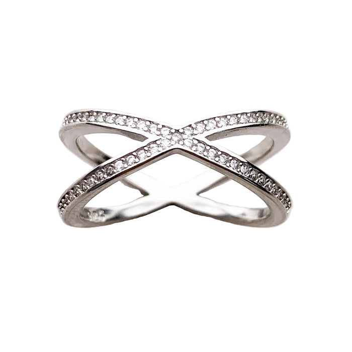 925 Sterling Silver Minimalist Graphic Design Ring European Fine Jewelry For Women Classic