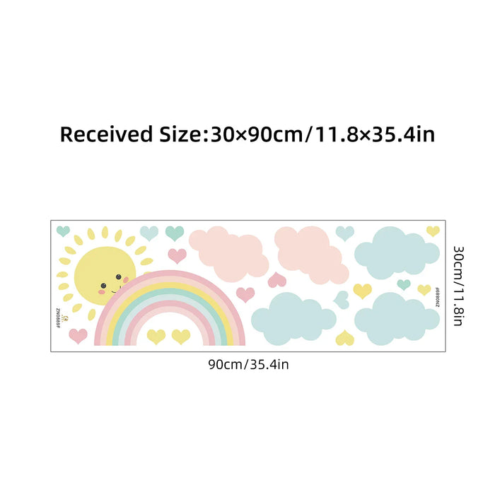 Cartoon Clouds & Rainbow Wall Stickers For Nursery Decor