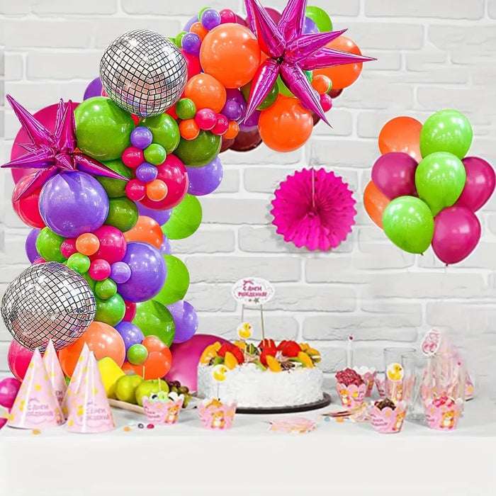 110Pcs Disco Balloon Garland Arch Kit Birthday Anniversary Graduation Holiday Indoor And Outdoor Decorations