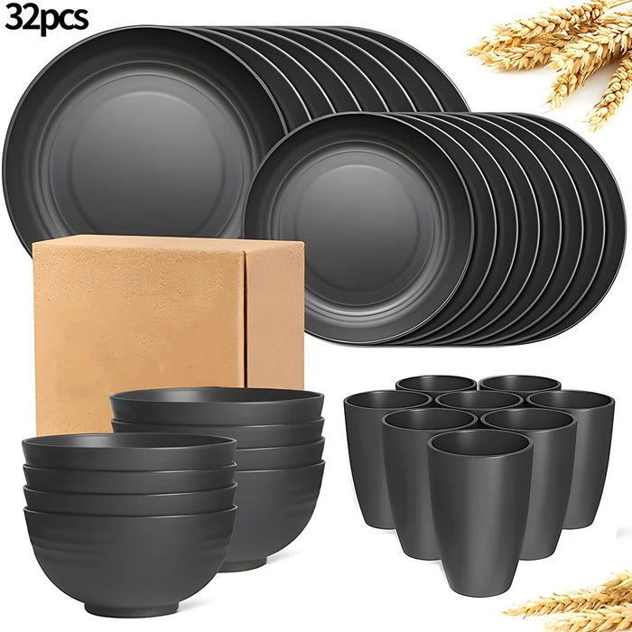 16 / 32 Piece Tableware Set For Family Camping And Picnics