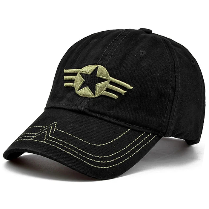 Embroidered Five Star Wings Baseball Cap Adjustable Sun Hat