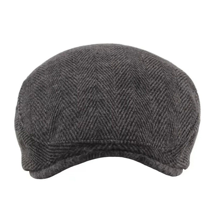 Coarse Grain Fluff Newsboy Cap For Men Autumn / Winter Herringbone Beret