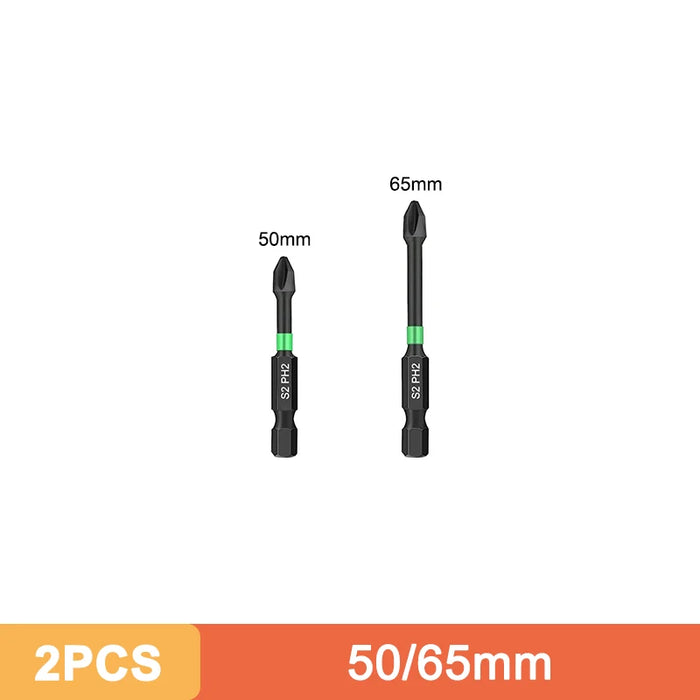 Ph2 Magnetic Cross Impact Screwdriver Bit Set High Hardness Non Slip