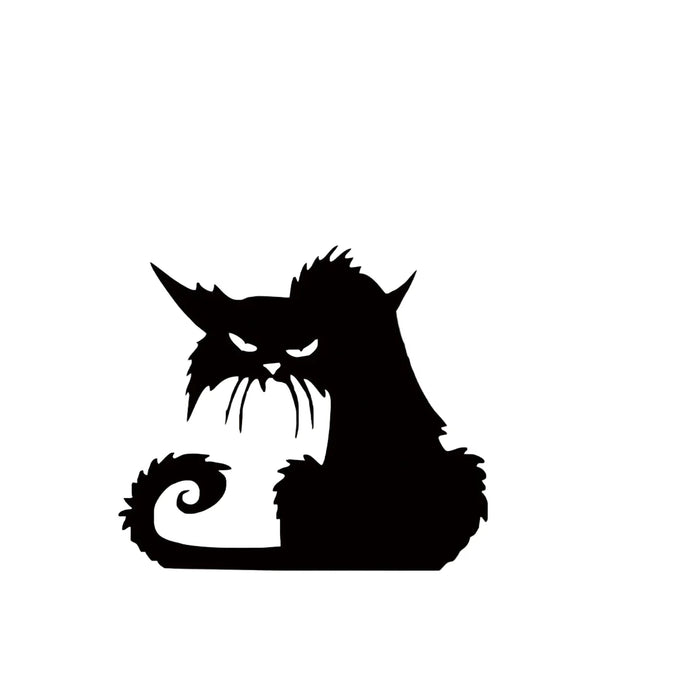 1 Self Adhesive Pvc Window Sticker For Home Decor Cold Black Cat Pattern