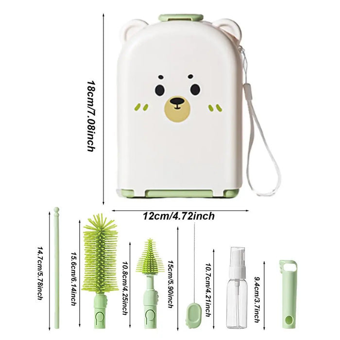 Multipurpose Bottle Brush Set For Travel