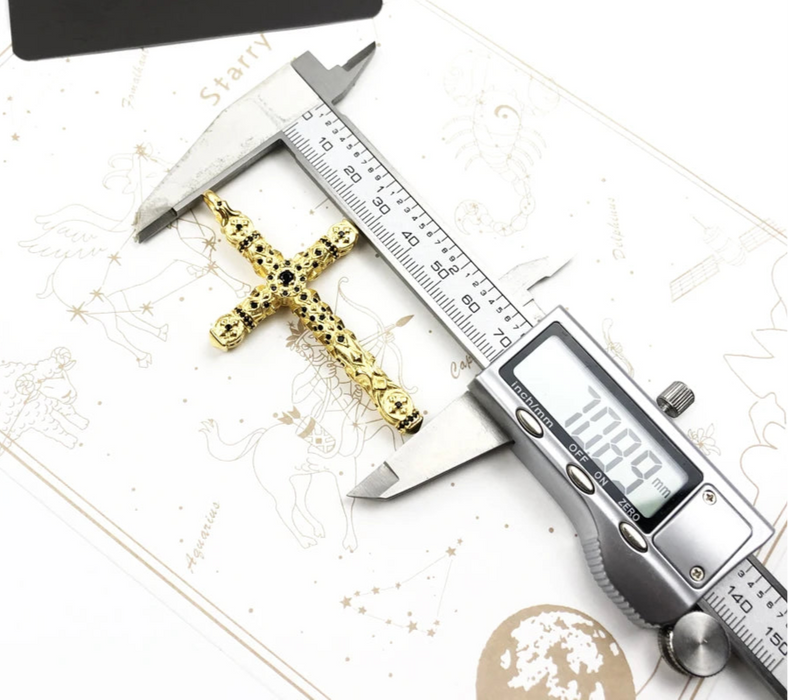 925 Sterling Silver Black Stone Cross Pendant Jewelry For Men & Women