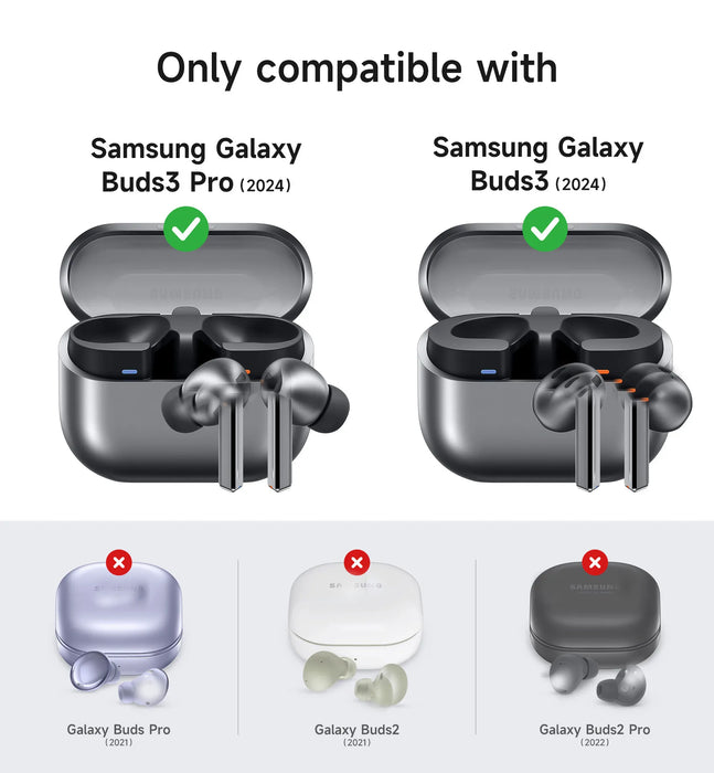 For Samsung Galaxy Buds 3 Pro / Galaxy Buds 3 Magnetic Bumper Rugged Shockproof Protective Case With Anti-Lost Keychain