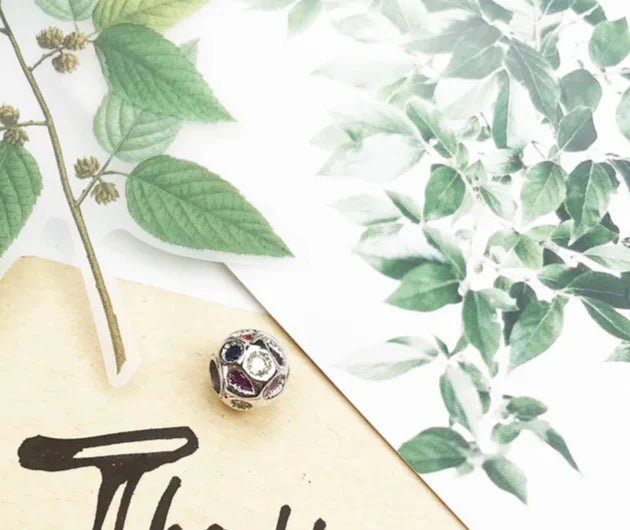 925 Sterling Silver Bohemian Winter Beads Colourful Stones Europe Jewelry Gift For Her