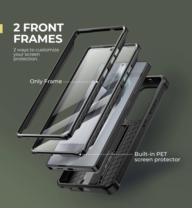 For Samsung Galaxy S25 Ultra 2025 Full Body Rugged Case With Camera Case & Built-In Screen Protector Kickstand