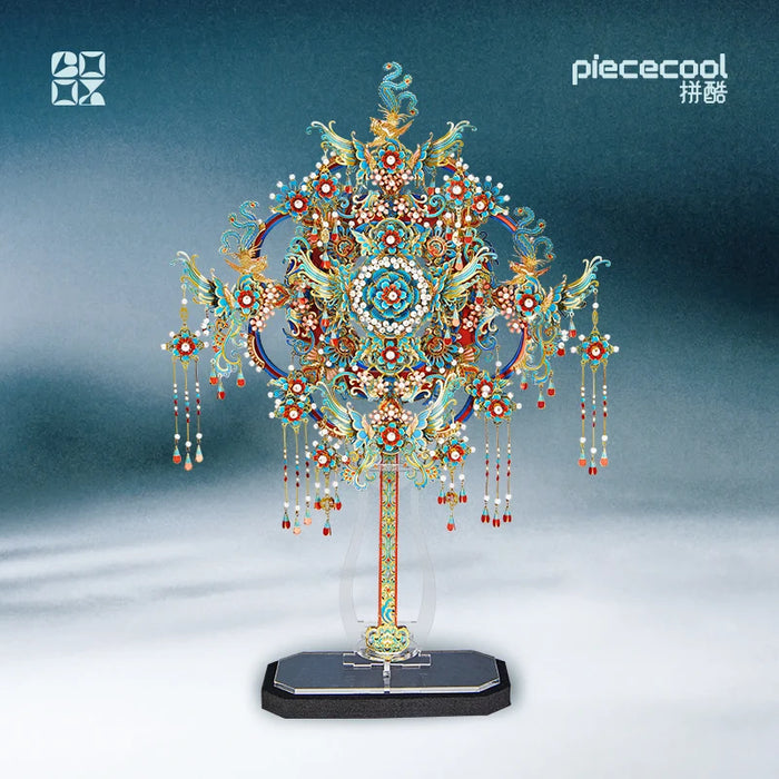 Chinese Style 3D Metal Model Kit Kingfisher Fan Puzzle