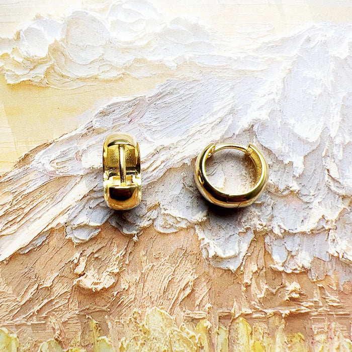 925 Sterling Silver Creole Hinged Hoop Earrings Gold Plated Europe Style Fine Jewelry For Women