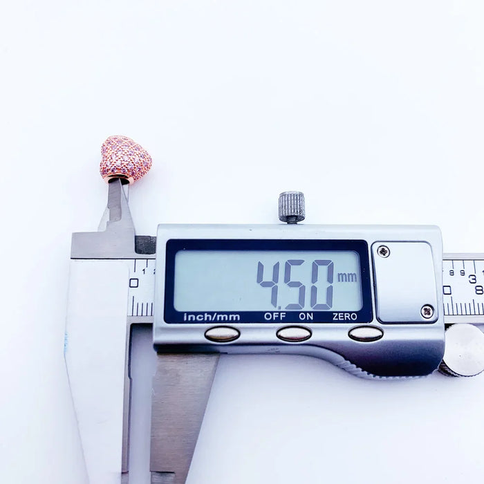 925 Sterling Silver Rose Gold Heart Beads Charms For Women