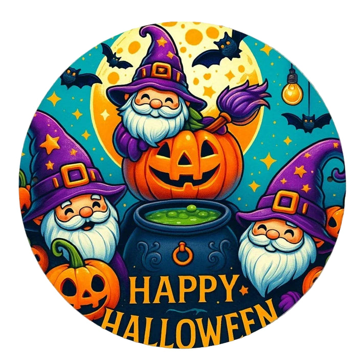 Round Metal Halloween Sign For Festive Decor