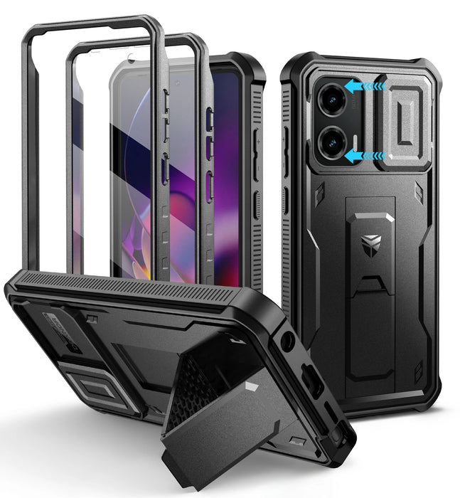 For Motorola Moto G Stylus 5G 2024 Kickstand Full Body Heavy Duty Shockproof Case With Camera Case & Built-In Screen Protector