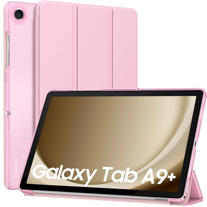 For Galaxy Tab A9+ 11 Inch 2023 Slim Stand Protective Smart Case With Hard Pc Translucent Back Shell