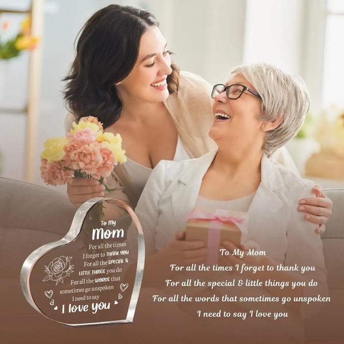 Acrylic Heart Shaped Mom Gifts For Mother's Day Birthday And Christmas