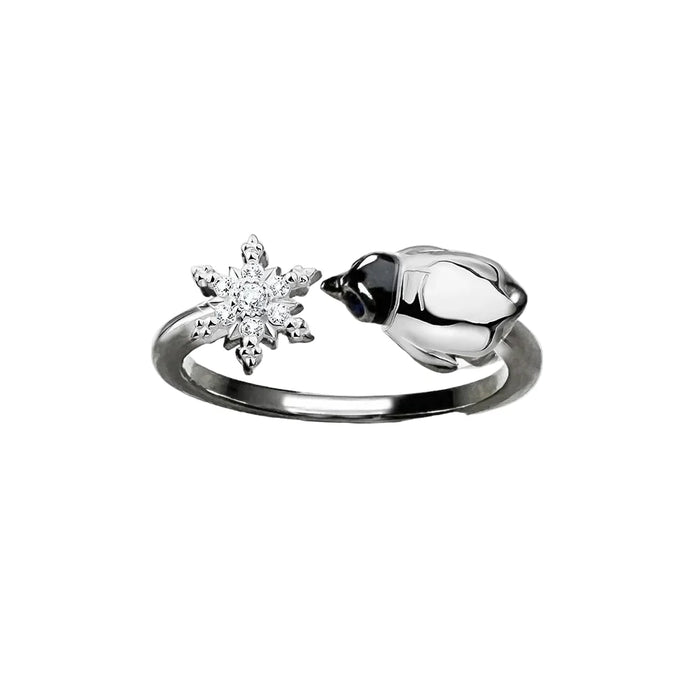 925 Sterling Silver Snowflake & Penguin