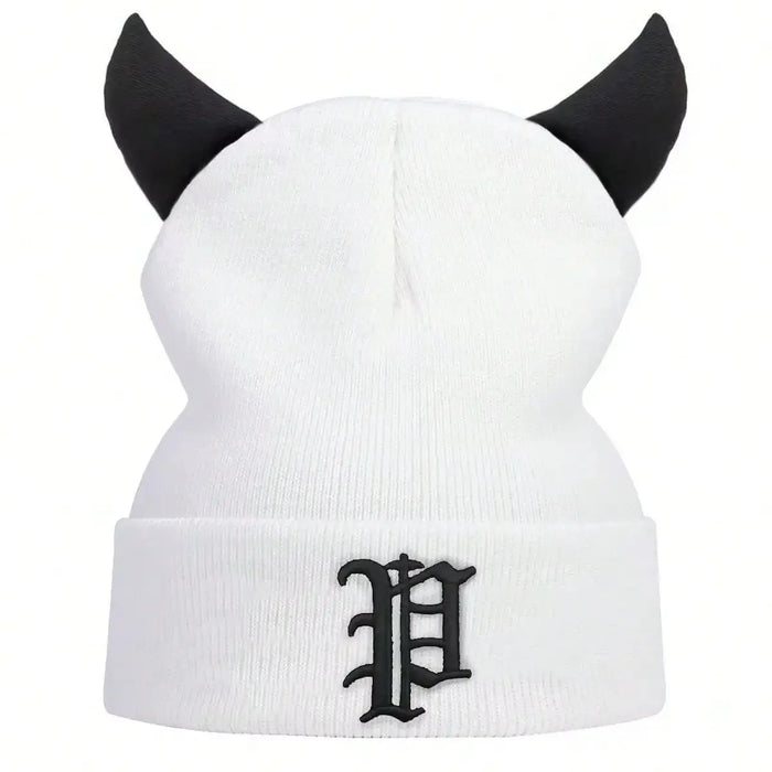 Custom Embroidered Bull Horn Beanie Unisex Winter Hat For Women & Men