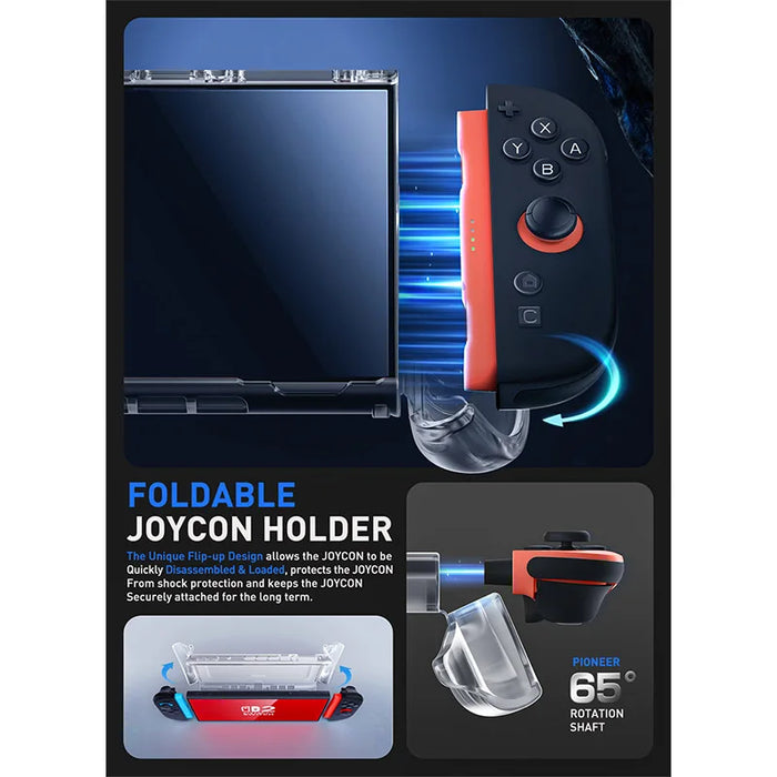 For Nintendo Switch 2 Crystal Protective Clear Case With Quick Release Joycon Design And TPU Grip