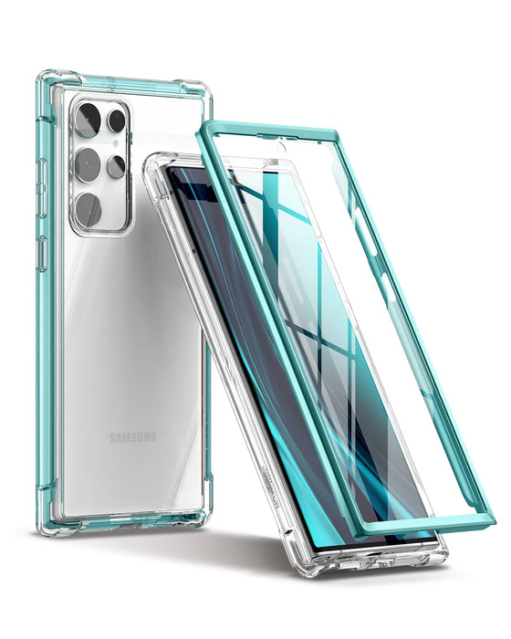 For Samsung Galaxy S22 Ultra Built In Screen Protector Hybrid Hard Shell Tpu Bumper Rugged Case