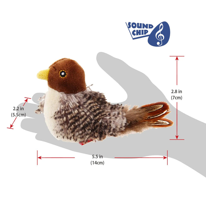 Interactive Cat Toy With Sounds Brown Bird Hedgehog Mouse