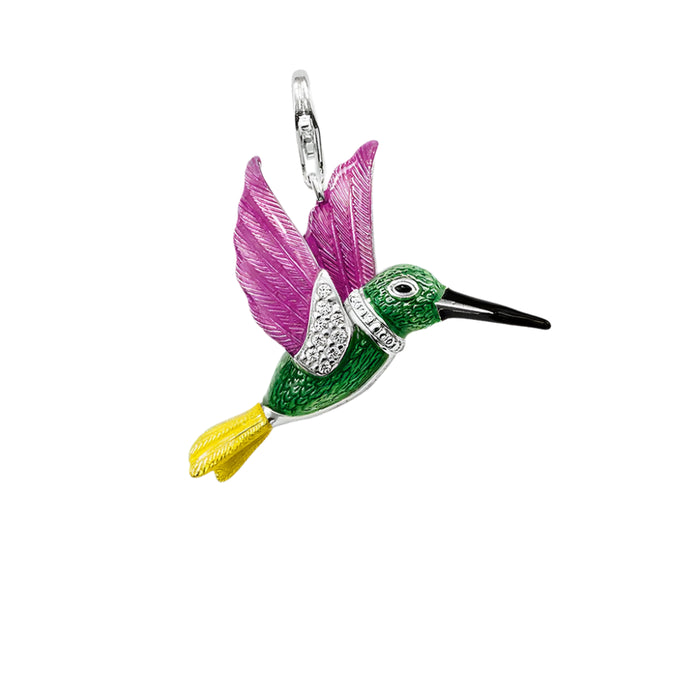 925 Sterling Silver Colourful Hummingbird Pendant Fashion Jewelry For Women