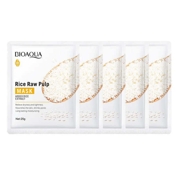 5 / 10 Piece Rice Raw Pulp Facial Masks Moisturizing Firming Hydrating